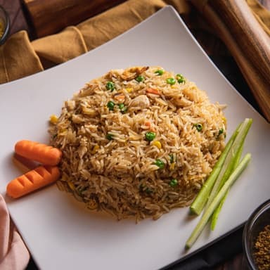 Plate of chicken plov
